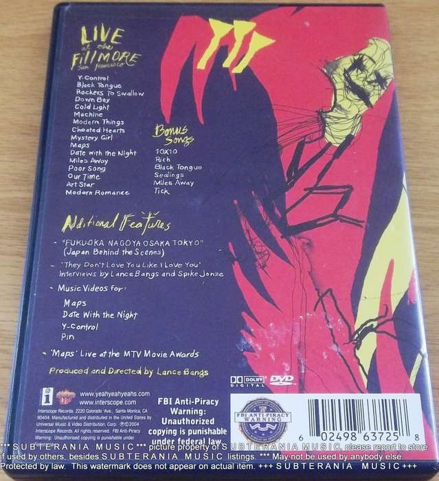 Yeah Yeah Yeahs Tell Me What Rockets to Swallow DVD