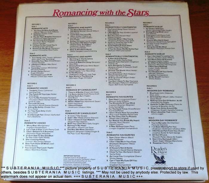ROMANCING THE STARS  8 LP Box set LP Vinyl Record