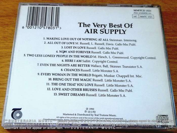 AIR SUPPLY The Very Best Of  [Shelf G Box 7] black tray