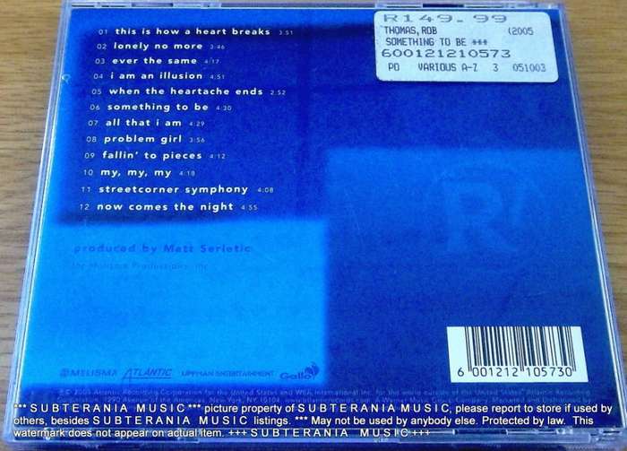 ROB THOMAS OF FINE YOUNG CANNIBALS Something to Be   [Shelf G Box 11]