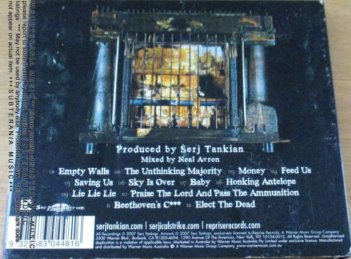 SERJ TANKIAN Elect the Dead Digipak [Shelf G Box 21]