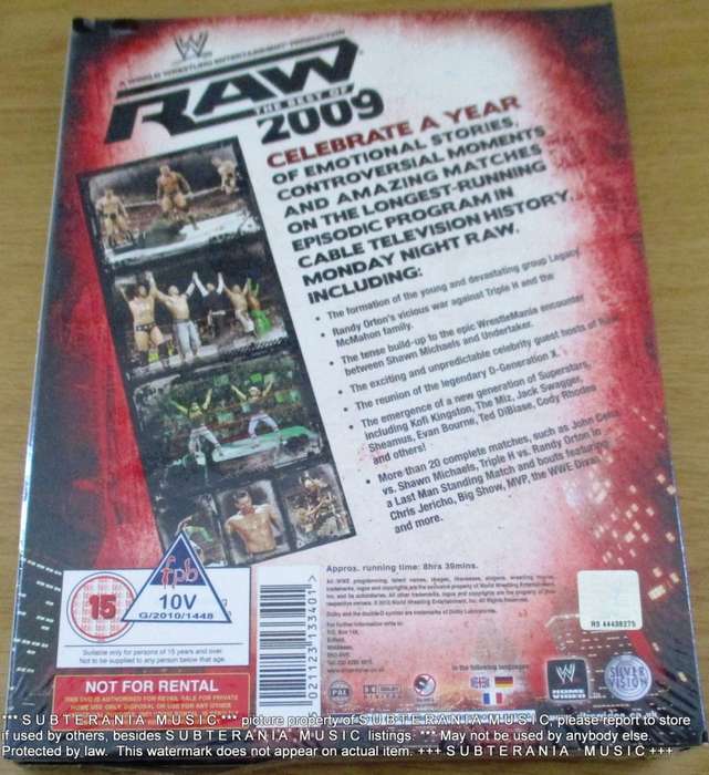 WWE RAW The Best of 2009  3 X DVD  [sealed]