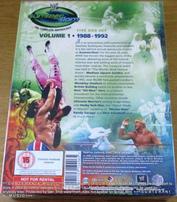 WWE Summerslam The Complete Anthology Volume 1 1988 to 1992 5 X  DVD  [sealed]