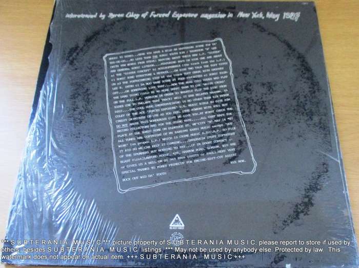 SONIC YOUTH `Sister` Interview Disc [in office] non - music
