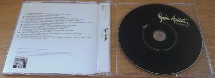 JANE`S ADDICTION Interview Disc [Shelf G Box 3]