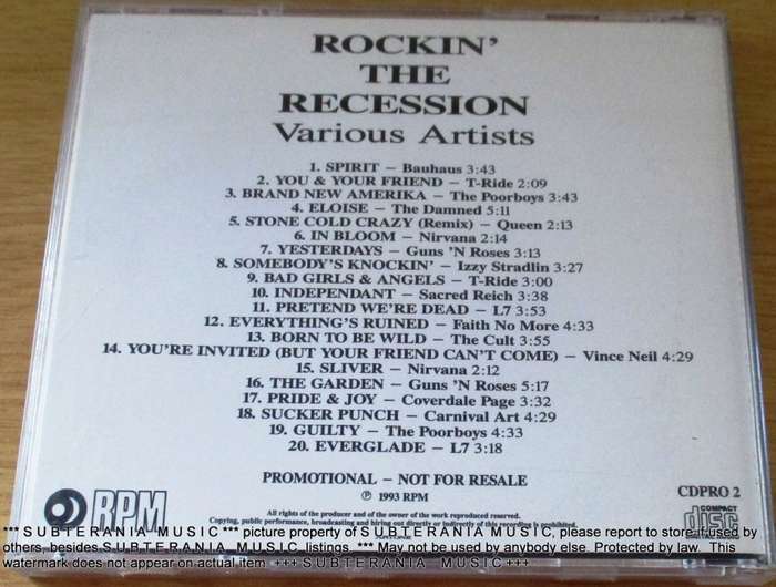 ROCKIN` THE RECESSION RPM COMPILATION   [Shelf G Box  23]