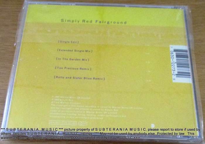 SIMPLY RED Fairground CD Single  [Shelf G Box 23]