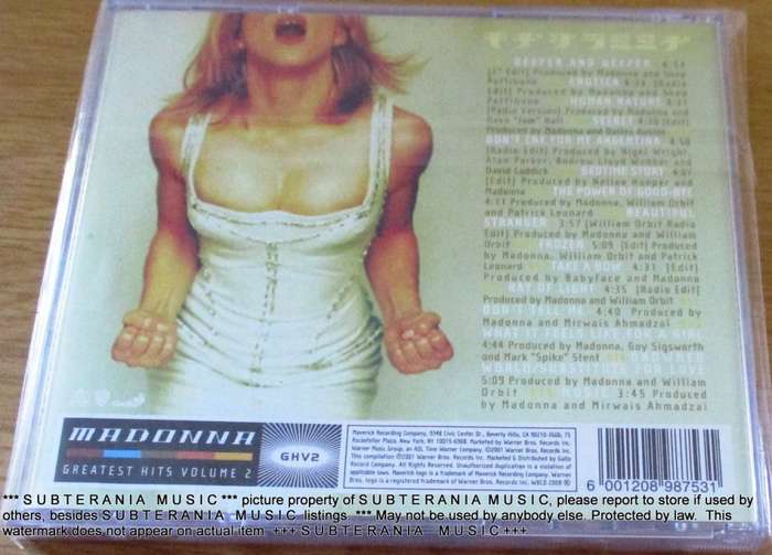 MADONNA GHV2 South African Pressing CD