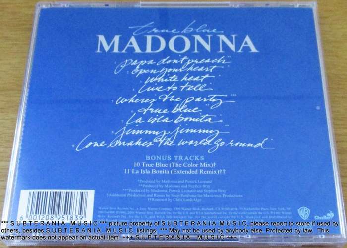MADONNA True Blue + bonus tracks South African CD Pressing Remastered
