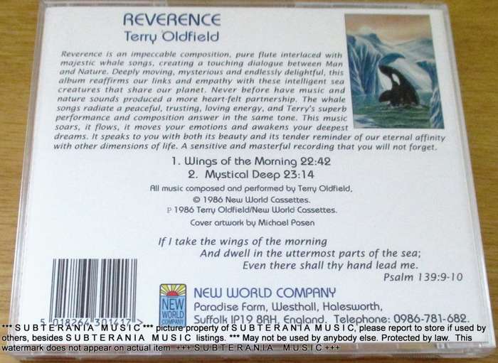 TERRY OLDFIELD Reverence  CD [Shelf G box 24] NEW WORLD MUSIC