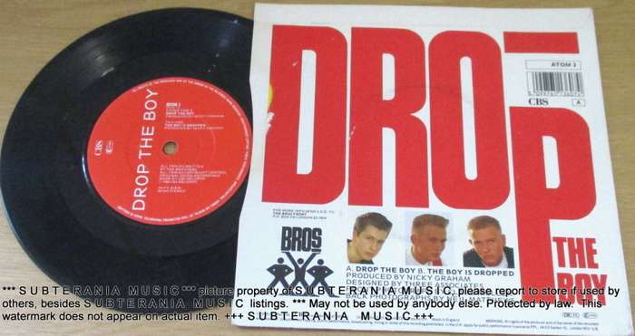 BROS Drop the Boy 7` single BLACK vinyl