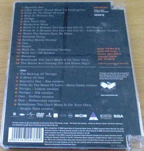 U2 18 Videos DVD