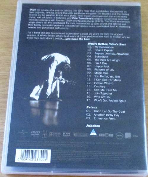 THE WHO Who`s Better, Who`s Best DVD
