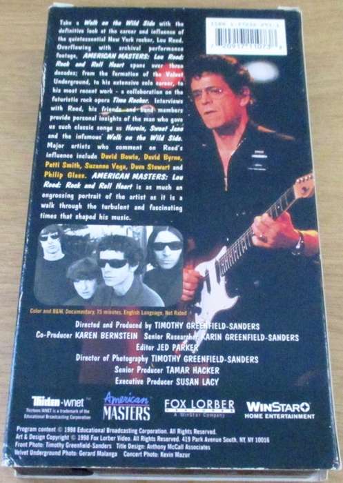 LOU REED Rock Roll Heat VHS Video Cassette