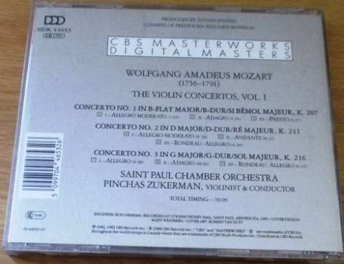 MOZART The Violin Concertos Vol. 1 [Classical Box 1]