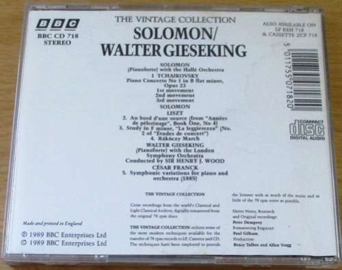 SOLOMON WALTER GIESEKING The Vintage Collection [Classical Box 2]