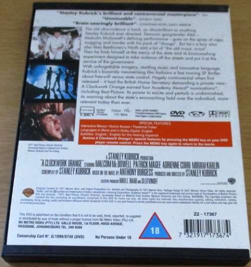 CLOCKWORK ORANGE DVD