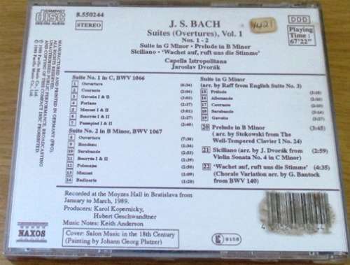 J.S. BACH Suites Overtures Volume 1 [Classical Box 4]