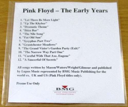PINK FLOYD The Early Years Promo  CD  [Cardsleeve box]