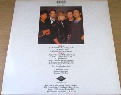 BOYS DON'T CRY I Wanna Be A Cowboy / Cities on Fire 12" Maxi Single VINYL Record