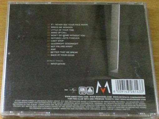 MAROON 5 It Won`t Be Soon Before Long CD  [Shelf G Box 22]