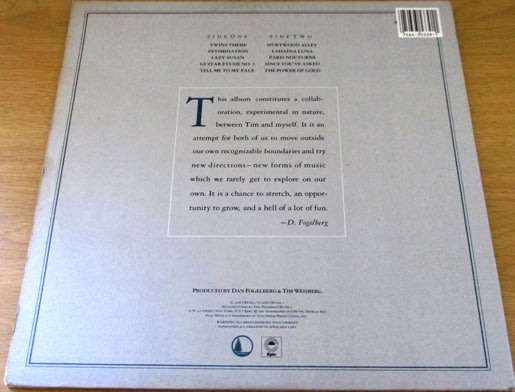 DAN FOGELBERG + TIM WEISBERG Twin Sons of Different Mothers VINYL Record