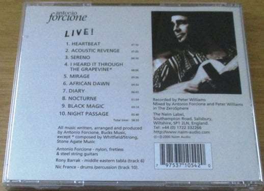 ANTONIO FORCIONE Live! CD   [Shelf Z Box 7]