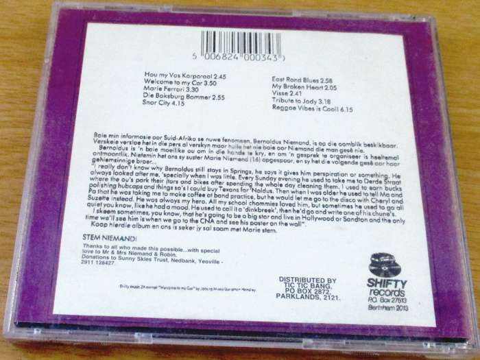 JAMES PHILLIPS  Wie Is Bernoldus Niemand? SOUTH AFRICA Cat# BANG CD 007