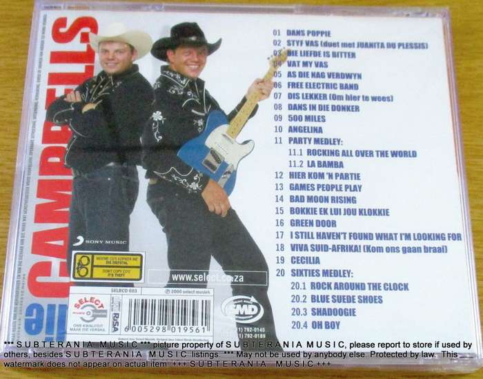 DIE CAMPBELLS Vat My Vas CD SOUTH AFRICA Cat# SELBCD603