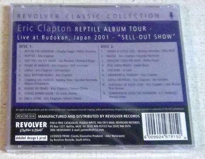 ERIC CLAPTON Reptile Album Tour Live at Budokan Japan 2xCD Cat#REVCDD814