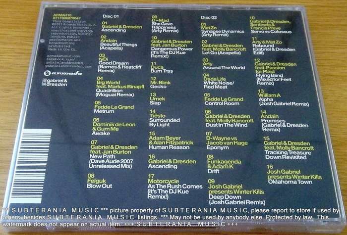 GABRIEL & DRESDEN Mixed For Feet Vol. 1 2xCD NETHERLANDS Cat# ARMA310
