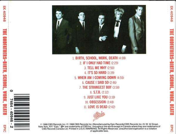 THE GODFATHERS Birth, School, Work, Death CD