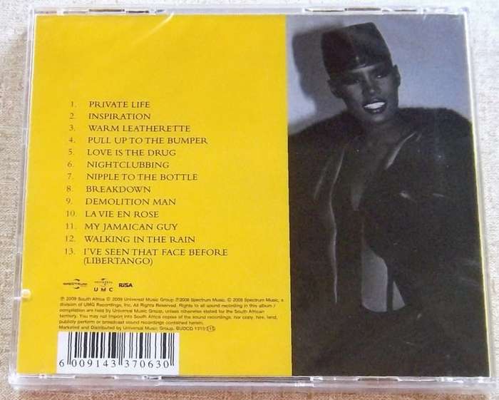 GRACE JONES Classic SOUTH AFRICA Cat# BUDCD 1310