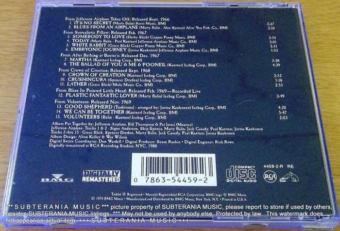 JEFFERSON AIRPLANE The Worst of CD