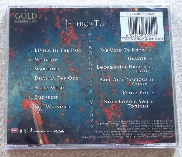 JETHRO TULL Through The Years SOUTH AFRICA Cat# CDGOLD 63