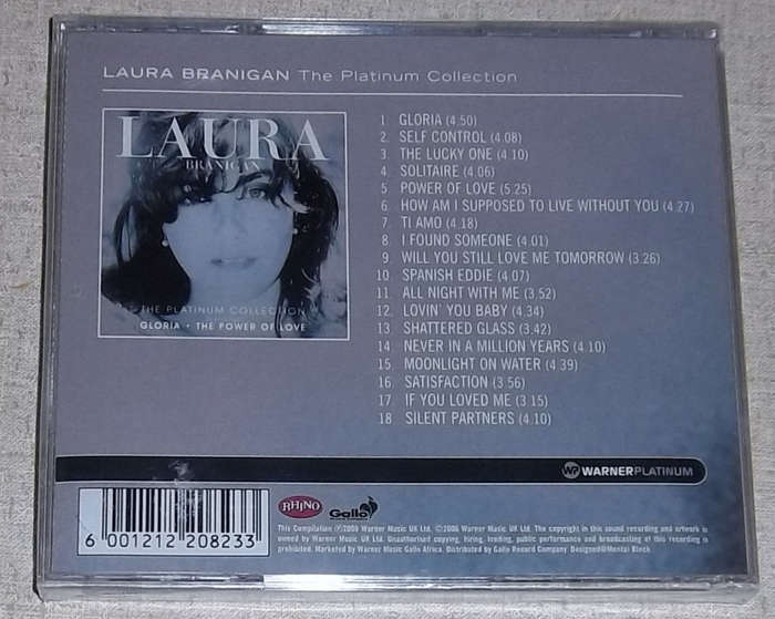 LAURA BRANIGAN The Platinum Collection SOUTH AFRICA Cat# CDWP 026