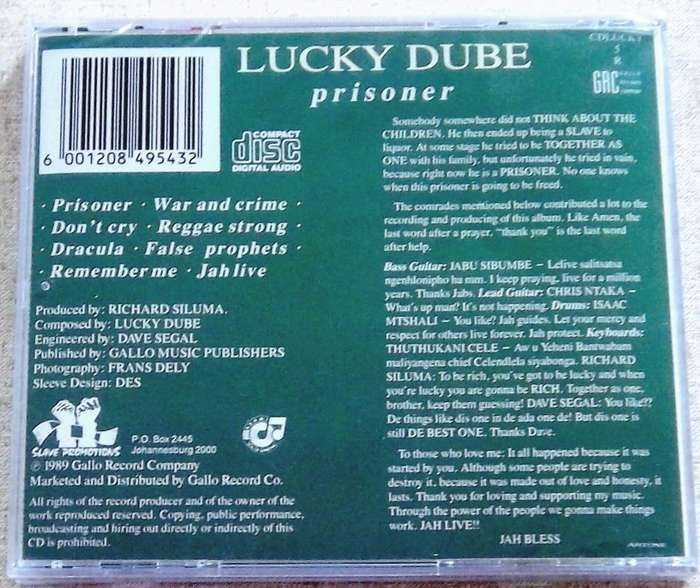 LUCKY DUBE Prisoner Cat# CDLUCKY 5