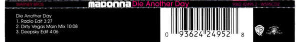 MADONNA Die Another Day CD2 UK CD Maxi Single