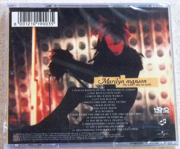MARILYN MANSON The Last Tour On Earth SOUTH AFRICA Cat# STARCD 6534
