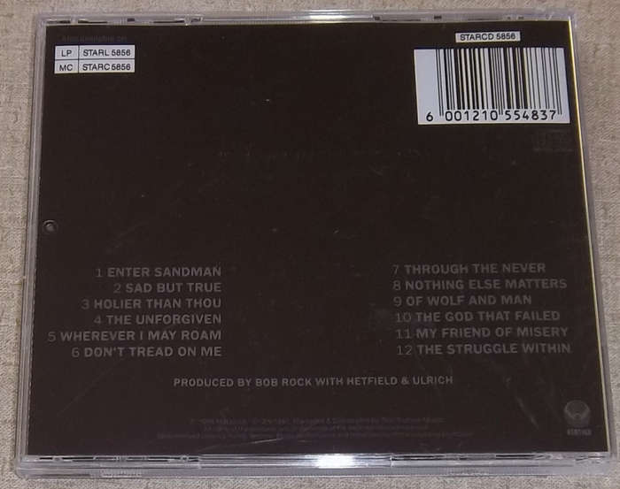 METALLICA Metallica [Black Album] SOUTH AFRICA Cat# STARCD 5856