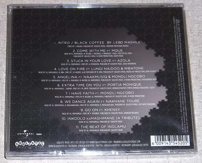 BLACK COFFEE Pieces of Me CD SOUTH AFRICA Cat# CDRBL 790