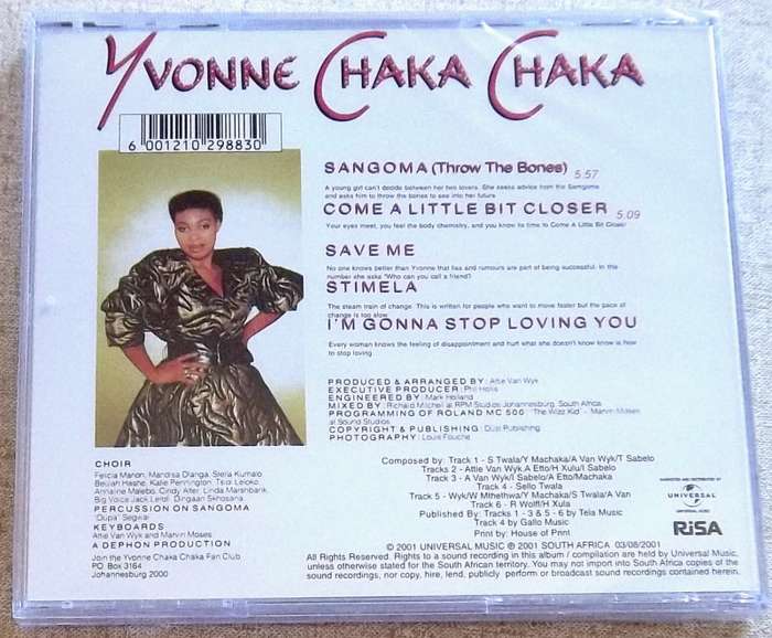 YVONNE CHAKA CHAKA Sangoma SOUTH AFRICA Cat# CDRBL 132