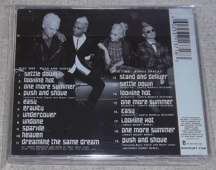 NO DOUBT Push and Shove Deluxe Edition 2CD [Blue] Catalogue#: 6 02537 13718 3