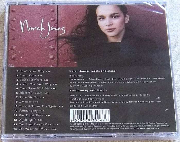 NORAH JONES Come Away With Me SOUTH AFRICA Cat# CDSTBN 1217 [SEALED]