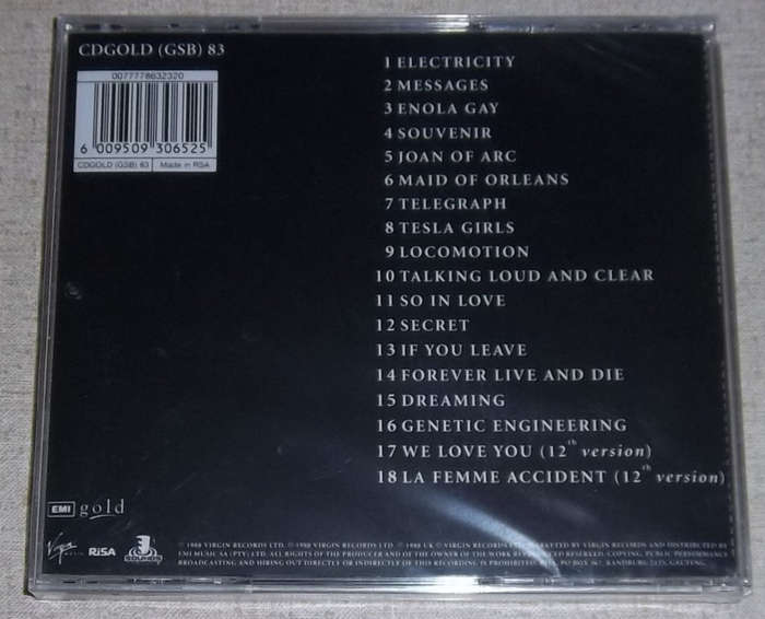 OMD The Best Of SOUTH AFRICA Cat# CDGOLD (GSB) 83