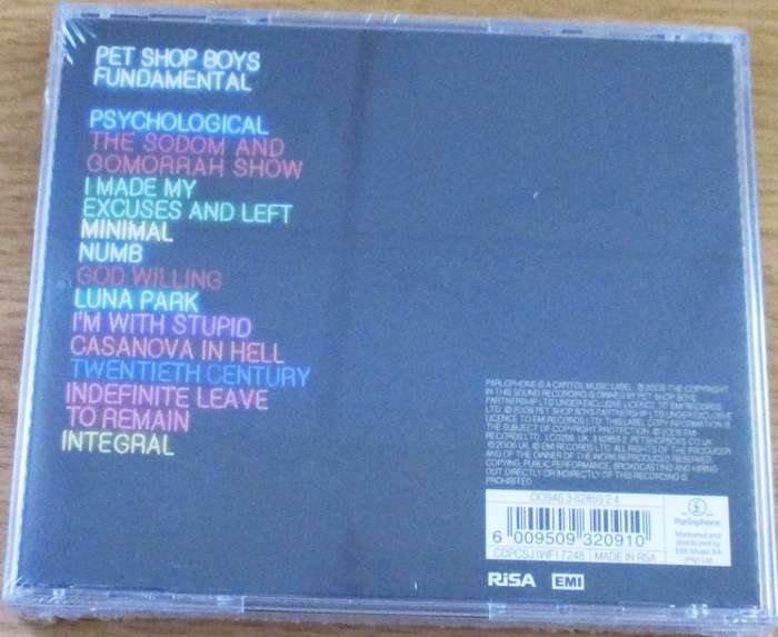 PET SHOP BOYS Fundamental SOUTH AFRICA Cat# CDPCSJ(WF)7248
