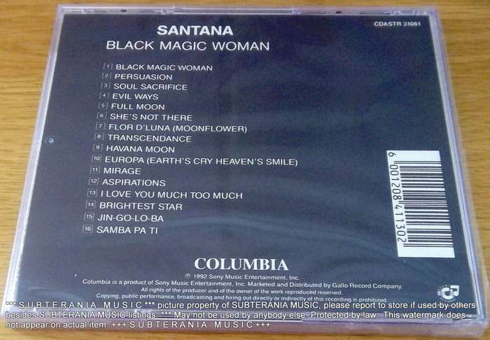 SANTANA Black Magic Woman SOUTH AFRICA Cat# CDASTR31061