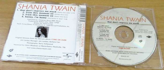 SHANIA TWAIN That Dont Impress Me Much SOUTH AFRICA Cat# MAXCD151  [EX]