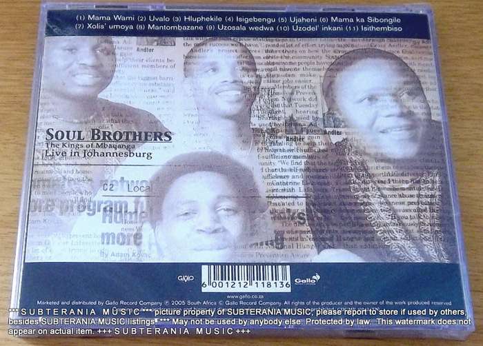 SOUL BROTHERS Kings of Mbaqanga  Live In Johannesburg SOUTH AFRICA #CDGMP40912
