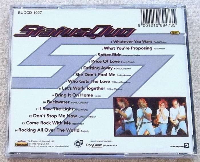 STATUS QUO A Few Bars More SOUTH AFRICA Cat# BUDCD 1027